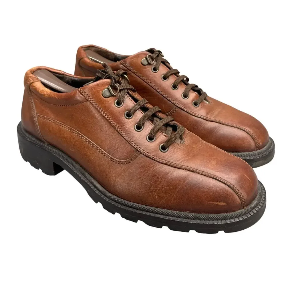 Cole Haan City Vintage Y2K Brown Leather Chunky Sole Casual Oxford Men 8.5